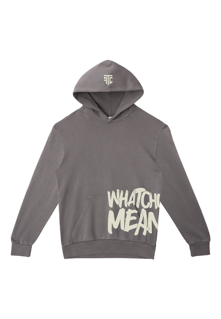 Whachu Mean Hoodie (Ash Grey) — official FTC product photo from flightftc.com